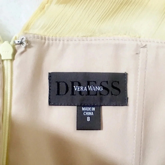 NWT Vera Wang Chiffon Pleated Lace Dress - Picture 4 of 7